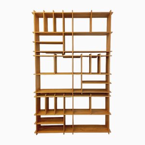 Large Vintage Bookcase in Pine in the style of Maison Regain, 1980s