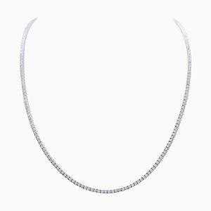 18 Karat White Gold Tennis Necklace with 5.68 Carat Diamonds
