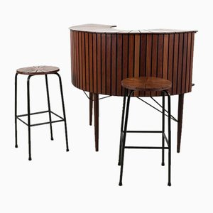 Bar with Stools from Sika Møbler, Set of 3