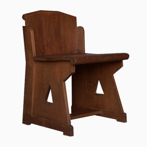 Dutch Traditionalist Oak Side Chair. 1920s