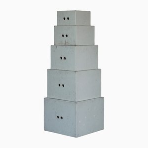 Modernist Plywood Stacking Blocks, 1950s, Set of 5