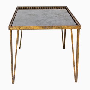 French Coffee Table in Wrought Iron with Glastop, 1950s