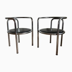 Chrome Armchairs attributed to Gae Aulenti, 1960s, Set of 2