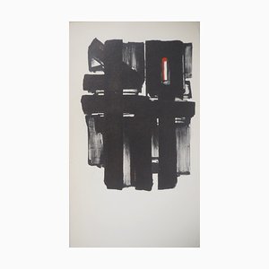 Pierre Soulages, Litografía 2, 1957, Litografía y estarcido