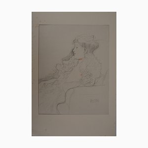 Gustav Klimt, Dame mit Kragen, 1919, Lithographie