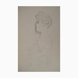 Gustav Klimt, Frau mit bloßen Schultern, 1919, Lithographie
