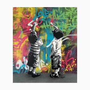 Asko, Graff Kids, Mixed Media auf Leinwand