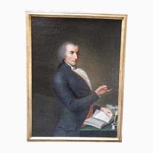Hombre noble pintado, década de 1800, óleo sobre lienzo, enmarcado