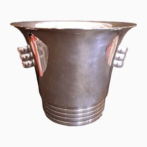 Vintage Art Deco Silver-Plated Metal Ice Bucket, 1930s