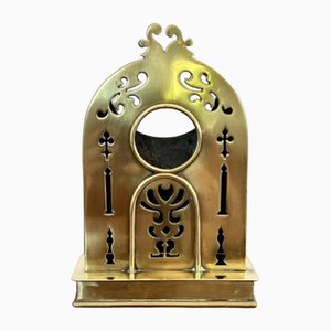 Porta orologi da taschino edoardiano in ottone, inizio XX secolo