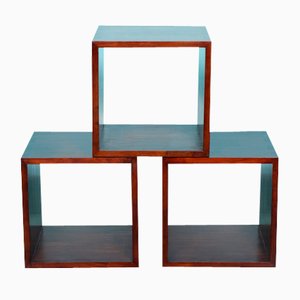 Tres mesas auxiliares minimalistas, años 70. Juego de 3