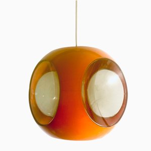 Vintage Colani Ufo Deckenlampe aus orangem Kunststoff von Massive Lighting, 1970er