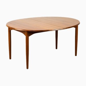 Danish Oval Teak Dining Table with Extensions, 1960s