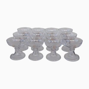 19th Century Cryistal Champagne Cups from Val Saint Lambert, Set of 12