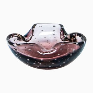 Cuenco Sommerso italiano de cristal de Murano de G. Ferro para Made Murano, años 50