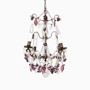 French Chandelier with Violet Crystals, 1890s