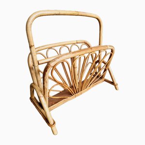 Vintage Magazine Rack in Bamboo and Rattan, 1960s