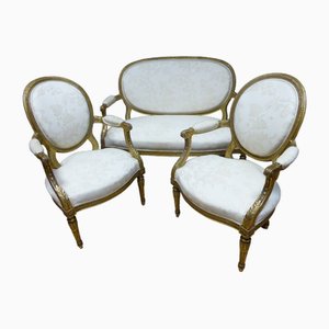 Vintage Armchairs and Canape, Set of 5