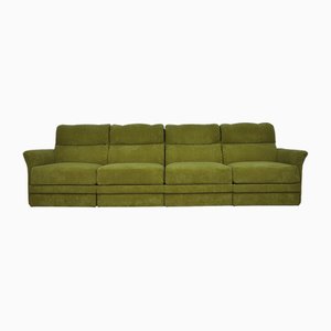 Green Corduroy Modular Sofa, 1970s, Set of 4