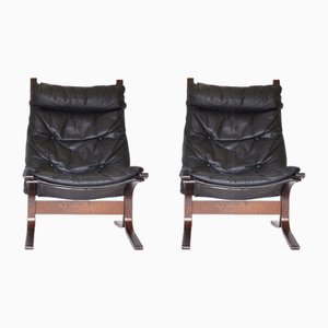 Vintage High-Back Siesta Chairs by Ingmar Relling for Westnofa Norway, 1960s, Set of 2
