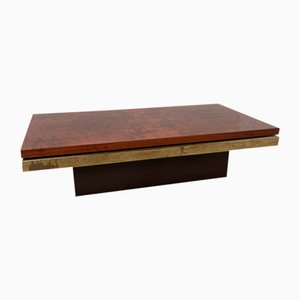 Table Basse en Orme et Laiton de Roche Bobois, 1970s