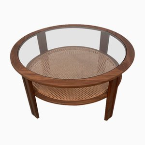 Round Cane & Teak Coffee Table from G Plan, 1960s
