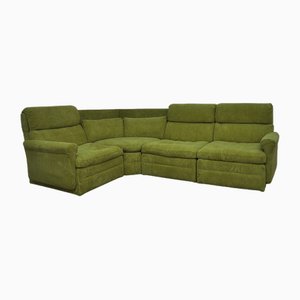 Green Corduroy Modular Corner Sofa, 1970s, Set of 4