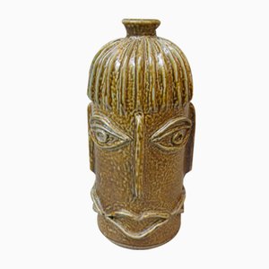 Vase Quatre Faces Vintage Fait Main en Céramique, 1960s