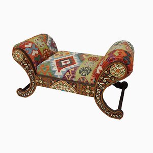 Chaise longue vintage con tapicería Kilim, años 90