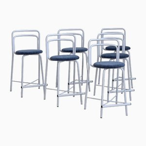 Metal and Fabric Stools, Set of 6