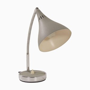 Lámpara de escritorio gris, Florence, años 60
