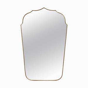 Mid-Century Italian Wall Mirror with Brass Frame, 1950s