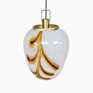 Lámpara colgante italiana vintage grande de cristal de Murano, años 70