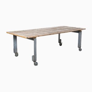 Industrial Outside Table in Recycled Wood