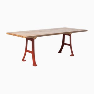 Industrial Machine Base Red Recycled Table