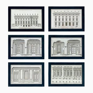 Grandes Gravures Architecturales Néo-Classiques par Jean-François de Neufforge, Set de 6