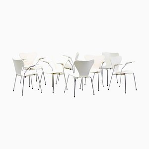 3207 and 3107 Chairs by Arne Jacobsen for Fritz Hansen, Denmark, 1973, Set of 8