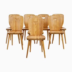 Mid-Century Scandinavian Pine Dining Chairs, 1960s, Set of 8