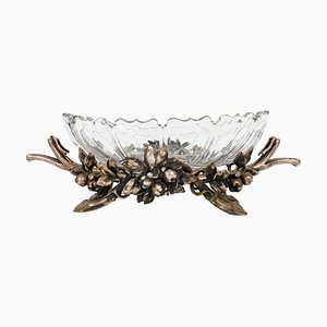 19th Century Silvered Bronze and Crystal Cup attributed to Christofle