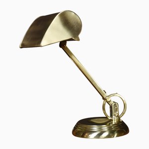 Lámpara de escritorio de banquero de latón, años 20