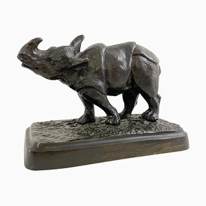 Bronze Rhinoceros Sculpture attributed to Antonio Amorgasti, 1928