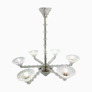Murano Glass Chandelier attributed to Ercole Barovier, Italy, 1930s