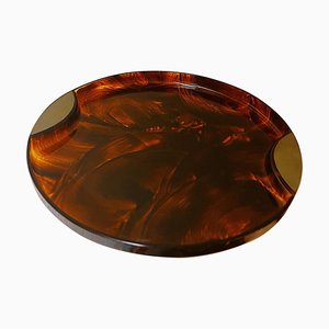 Vintage Faux Tortoiseshell Serving Tray from Christian Dior, 1970