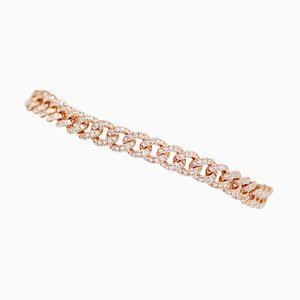Bracelet Moderne Diamants et Or Rose 18 Carats