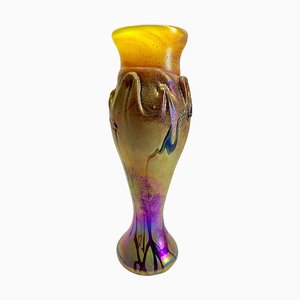 Art Nouveau Style Glass Vase by J.G. Hateus, 1997