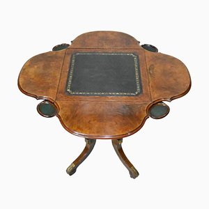Tavolo da gioco vittoriano in noce, metà XIX secolo