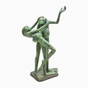 Estatua de bronce Salsa Frog Dancer