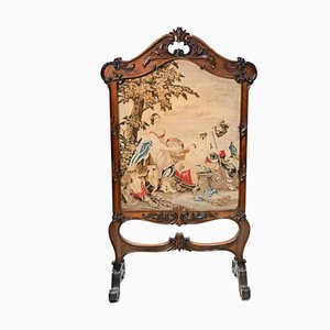 Victorian Hand Woven Tapestry Screen Needlepoint, 1840s