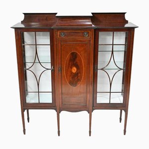 Edwardian Sheraton Style Display Cabinet in Mahogany, 1910s