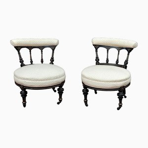 Set of Victorian Aesthetic Era Ebonised Children's Chairs